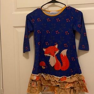 Adorable girls dress, sz.8. What does the fox say?